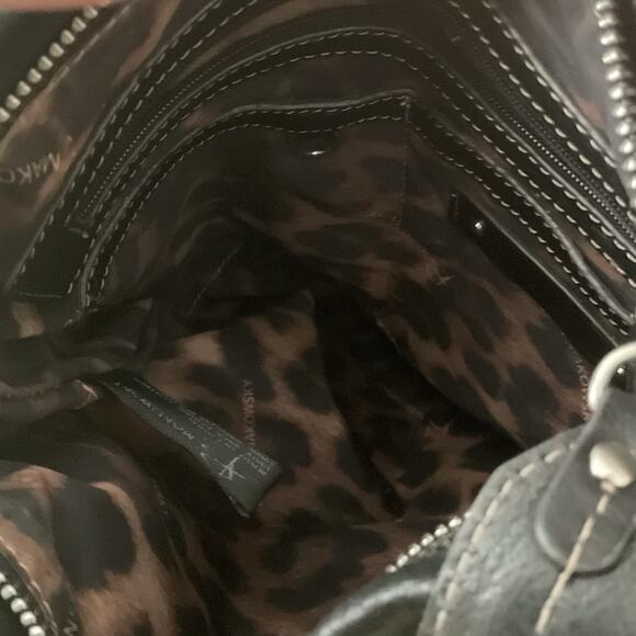 B. MAKOWSKY Leather Bag Crossbody Black Shoulder Handbag 2000s Buckle - Picture 4 of 4